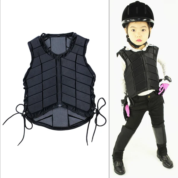 Easy-to-Use Maxbell Horse Riding Vest Equestrian Vest Unisex Adjustable Black Vest Equipment Kids L Soft