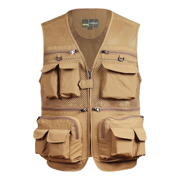 Luxury Maxbell Outdoor Mesh Fishing Vest Breathable Lightweight for Hunting Travel Climbing 5XL Khaki Trendy