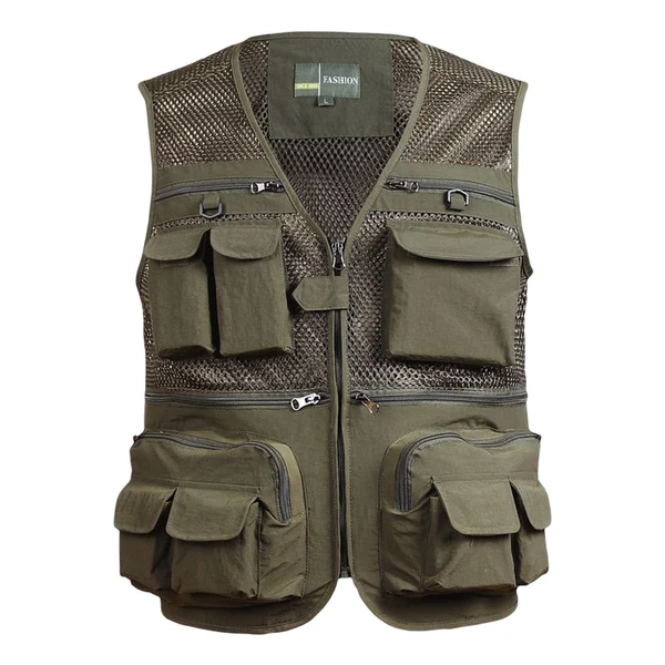 Artisan Maxbell Outdoor Mesh Fishing Vest Breathable Lightweight for Hunting Travel Climbing 4XL Green Environmentally Friendly