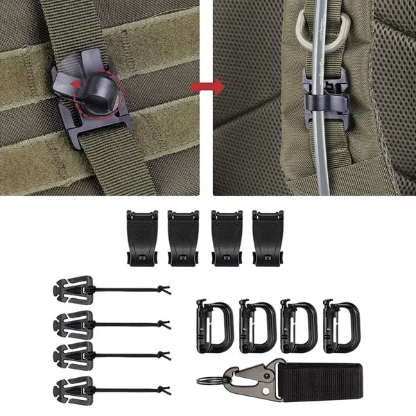 Solid Maxbell 13x Tactical Gear Clip Bottel Carriers Tube Clip for Outdoor Activity Hiking Black Certified