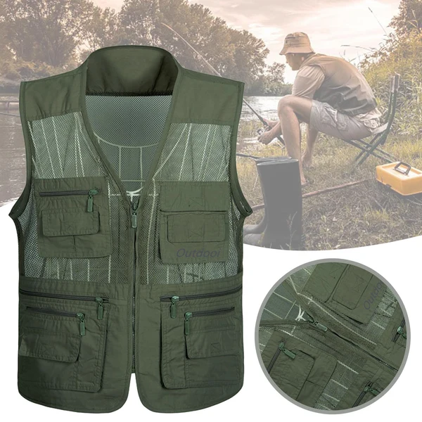 Classic Maxbell Portable Fishing Mesh Vest Breathable Comfortable for Camping Travel Fishing L Detailed