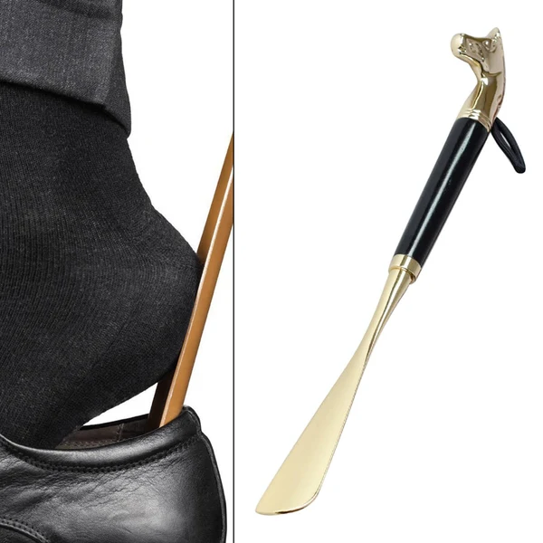 Prestigious Maxbell Wooden Shoe Horn Shoe Helper Tool Long Handle Shoehore 56cm Black Horse Contemporary