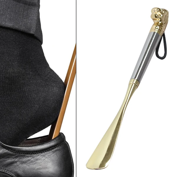 Genuine Maxbell Wooden Shoe Horn Shoe Helper Tool Long Handle Shoehore 32cm Silver Lion High-Performance