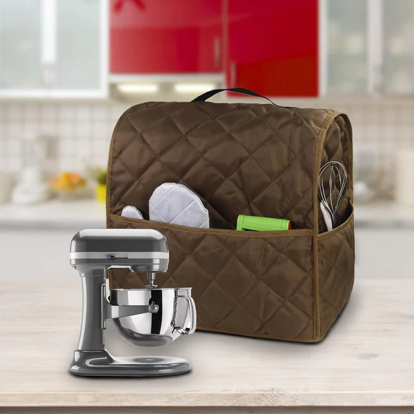 Environmentally Friendly Maxbell Portable Stand Mixer Cover with Pockets Protector for Blender Household Brown Easy-to-Use