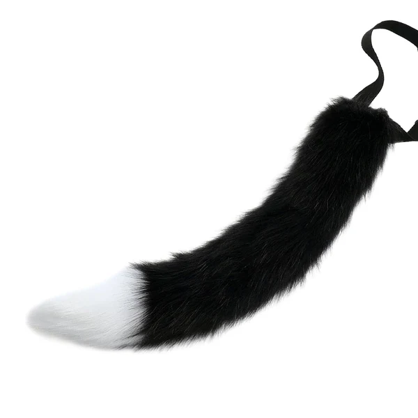 Original Design Maxbell Fox Ears Tail Cosplay Props Hair Clips Attractive for Halloween Black White Selected