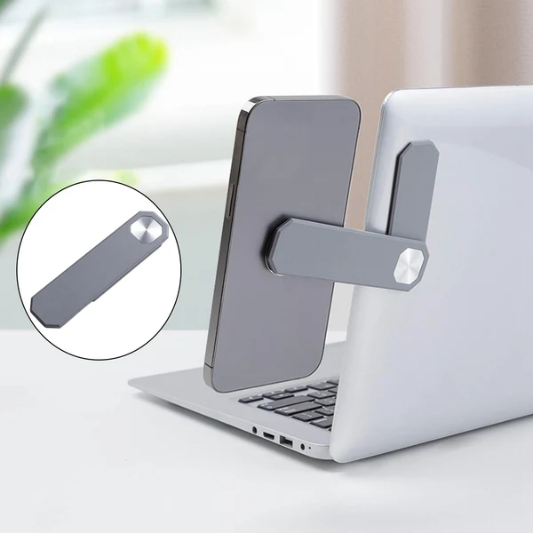 User-Friendly Maxbell Expansion Laptop Phone Bracket Side Phone Holder for Computer Phone Gray Minimalist