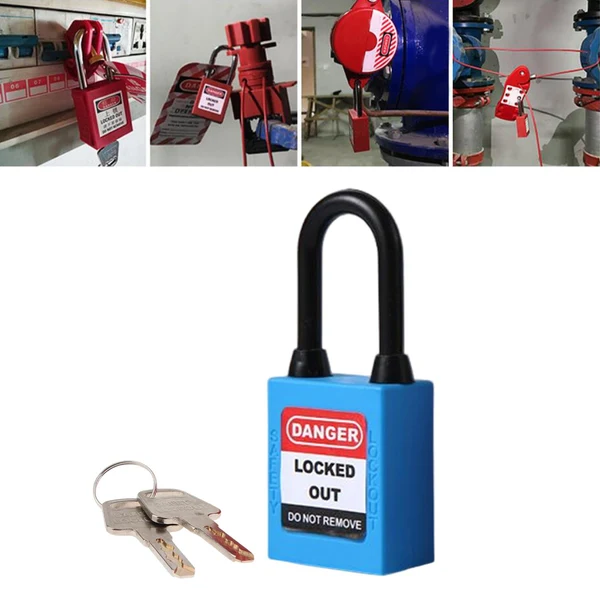 Quality Maxbell Lockout Tagout Locks Nylon Safety Padlock Premium 6mm Shackle Blue Practical