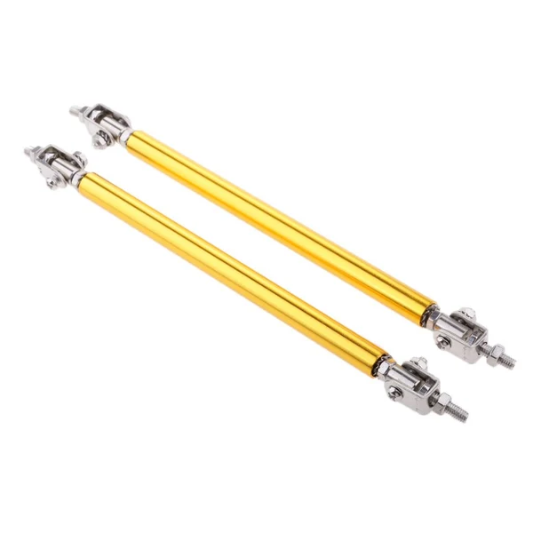 Outstanding Maxbell 1 Pair Car Adjustable Front Bumper Lip Splitter Rods Support Bar 15CM Gold Fine