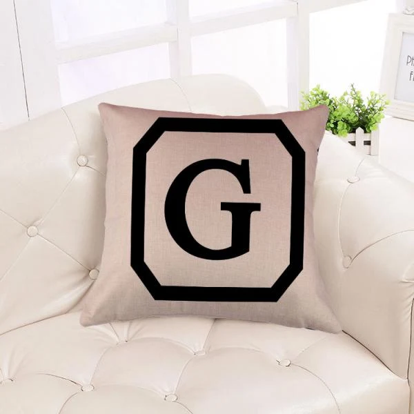 Smart Maxbell Cotton Linen Throw Pillow Case Cushion Cover Home Decor Initial Letter G Proven
