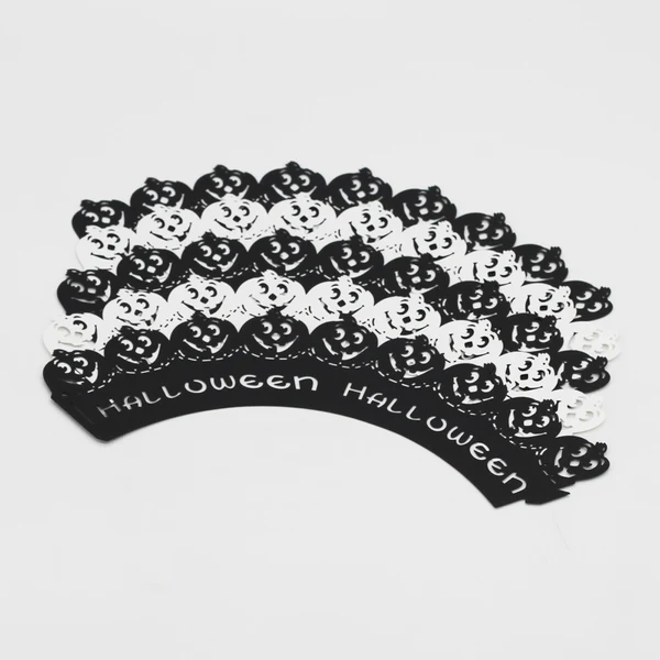 Organic Maxbell 50Pcs Halloween Pumpkin Hollow Edge Cupcake Liner Case Muffin Wrapper Black Responsible