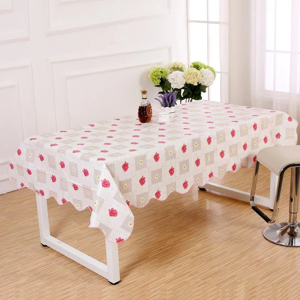 Stylish Maxbell Wipe Clean PVC Vinyl Tablecloth Floral Dinning Table Protect Cover Lattice 4 High-End
