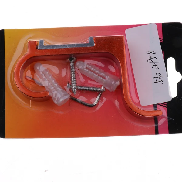 Crafted Maxbell Colorful Wall Mounted Double Hook Hat Coat Clothes Holder Hanger Orange Superior