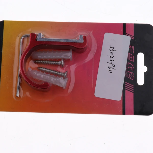 Classic Maxbell Space Aluminum Single Hook Wall Mounted Coat Clothes Robe Hanger Red Natural