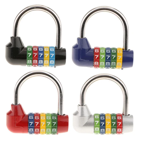 Professional Maxbell Zinc Alloy 5 Dial Digit Combination Padlock Travel Code Password Lock Silver User-Friendly