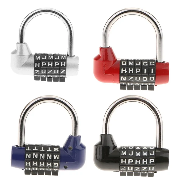 Functional Maxbell Zinc Alloy 5 Dial Letters Combination Padlock Code Password Lock Silver Fine