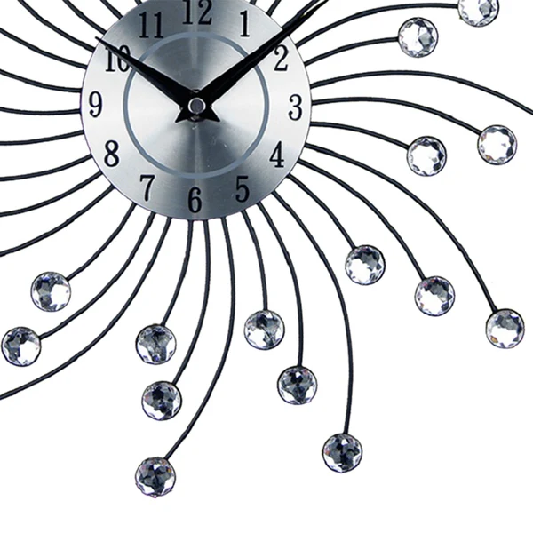 High-Grade Vintage Metal Wall Sticker Art Watch Luxury Diamond Wall Clock Decor C Sophisticated