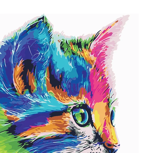 Convenient Maxbell Unframed DIY Painting Paint By Numbers Kit Oil Canvas Picture Cat Enhanced