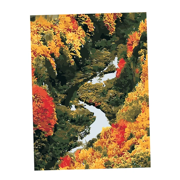 Safe Maxbell Unframed DIY Painting Paint By Numbers Kit Oil Canvas Picture Autumn scenery Sophisticated