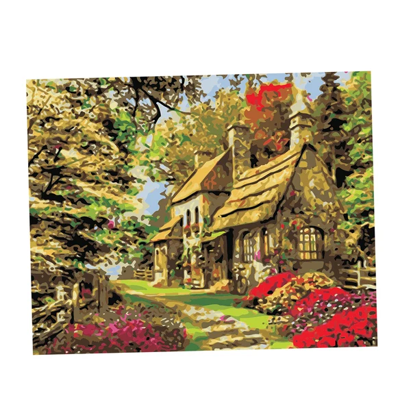 Professional Maxbell Unframed DIY Painting Paint By Number Kit Oil Canvas Picture Garden House Clean