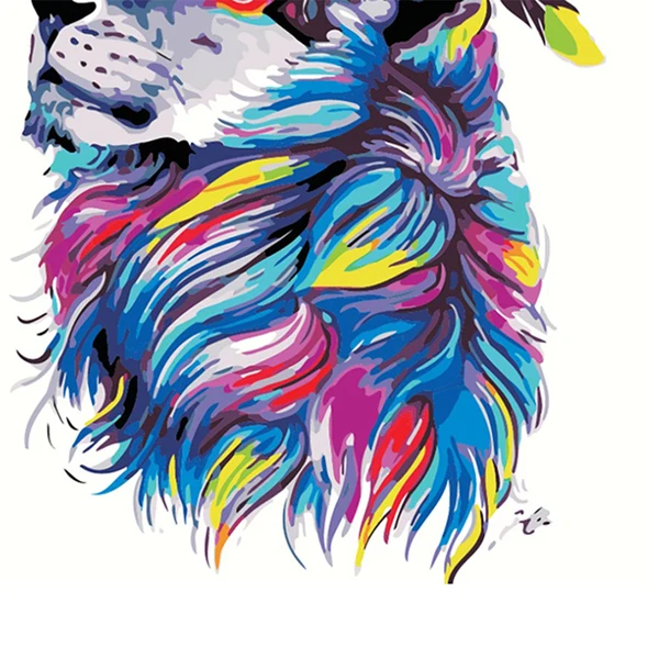 Sustainable Maxbell Unframed DIY Painting Paint By Numbers Kit Oil Canvas Picture Lion Casual