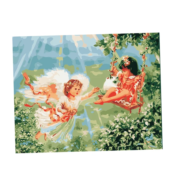 Responsible Maxbell Unframed DIY Painting Paint By Numbers Kit Oil Canvas Picture Angel Innovative