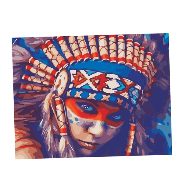 Safe Maxbell Unframed DIY Painting Paint By Numbers Kit Oil Canvas Picture Indians Trusted