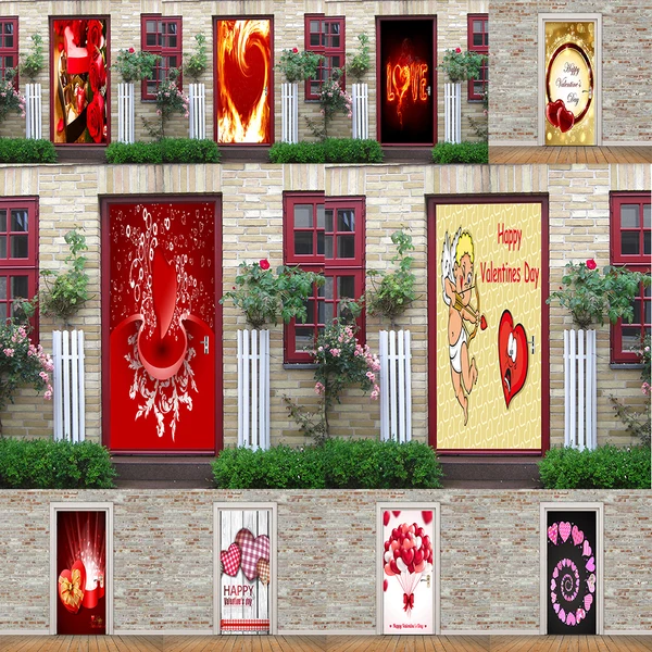 Clean Maxbell 3D Valentine's Day Series Stickers Door Wall Fridge Decals Mural Art Decor L Comfortable