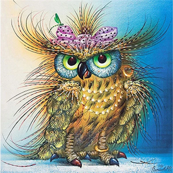 Practical Maxbell 5D DIY Diamond Paintings Embroidery Cross Craft Stitch Color Owl Premium Material