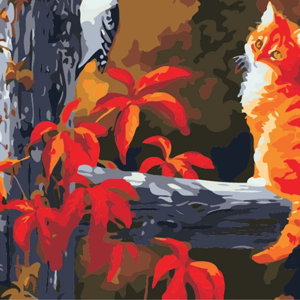 Optimized Maxbell DIY Paint By Numbers Kit Canvas Painting Wall Picture Crafts Birds And Cat Enhanced