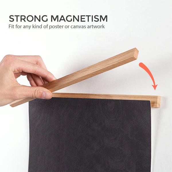 Premium Material Maxbell Magnet Wooden Picture Frame DIY Photo Poster Painting Hanger 30cm Ramin Wood Healthy