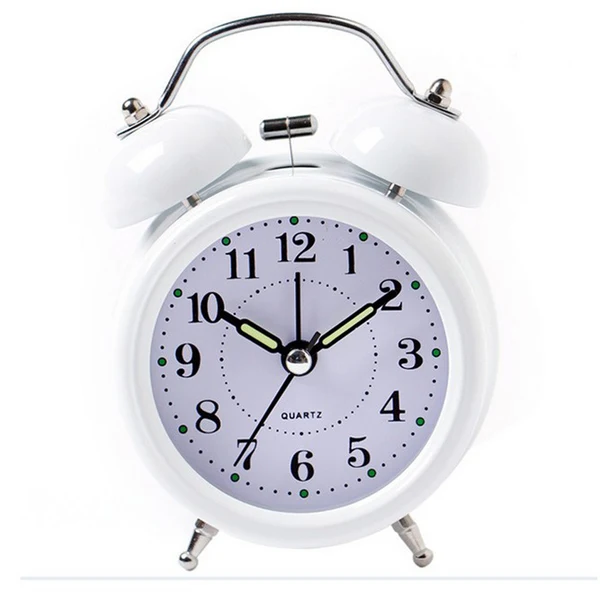 Natural Maxbell Digital 3D Twin Bell Clock Chime Clock Loud Alarm Clock Battery Power 3inch White Expertly Made