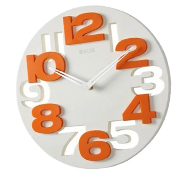 Outstanding Decoratve 3D Wall Clock Creative Analog Clock for Home Kitchen Bedroom White Easy-to-Use