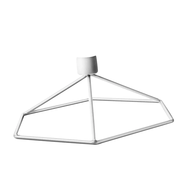 Reliable Maxbell 3D Geometric Candle Holder Metal Wire Frame Taper Candle Candlestick White Practical