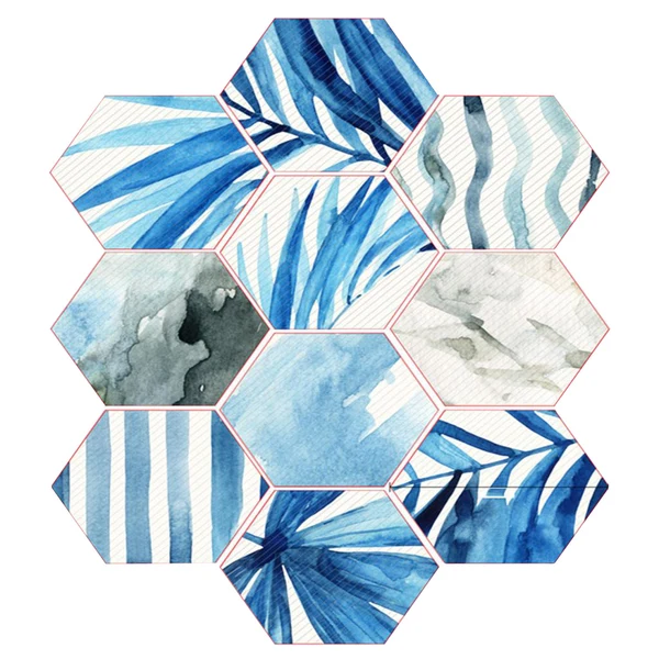 Exclusive Maxbell 10x Adhesive Hexagon Wall Tile Floor Wall Paper Sticker Home Decor 2 Trendy