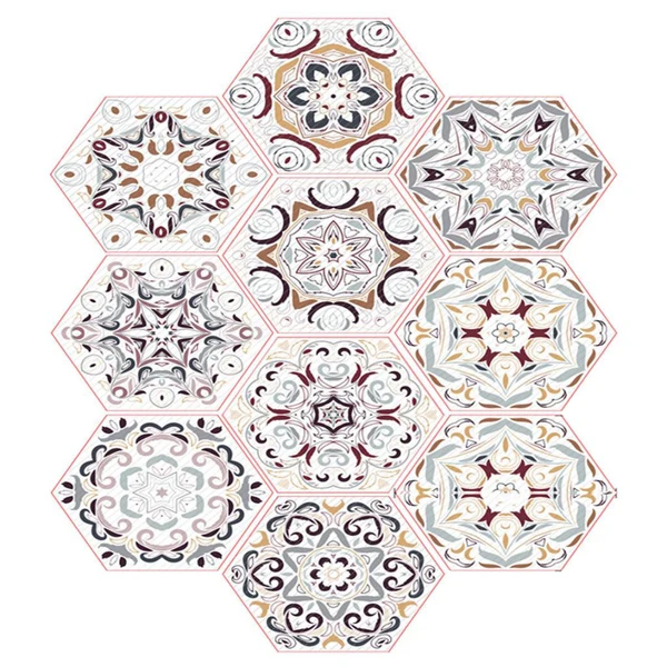 Solid Maxbell 10x Adhesive Hexagon Wall Tile Floor Wall Paper Sticker Home Decor 4 Versatile