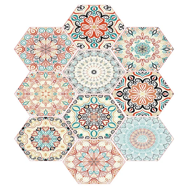 Classic Maxbell 10x Adhesive Hexagon Wall Tile Floor Wall Paper Sticker Home Decor 5 Quality