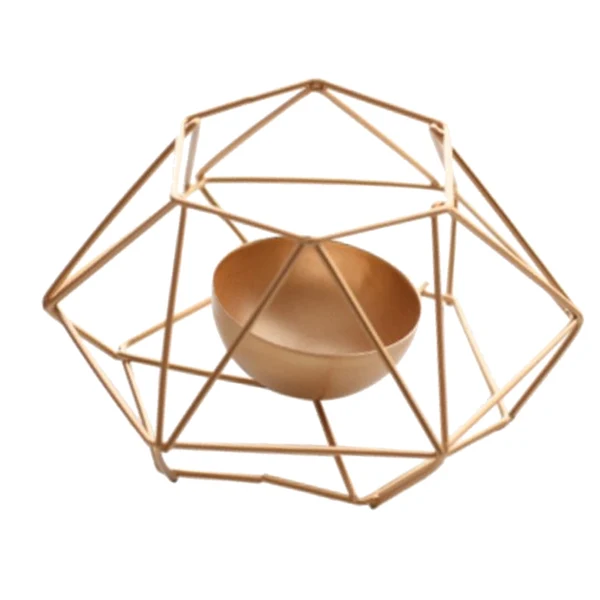 Secure Maxbell 3D Geometric Candle Holder Iron Frame Taper Tealight Candle Candlestick 2 Breathable