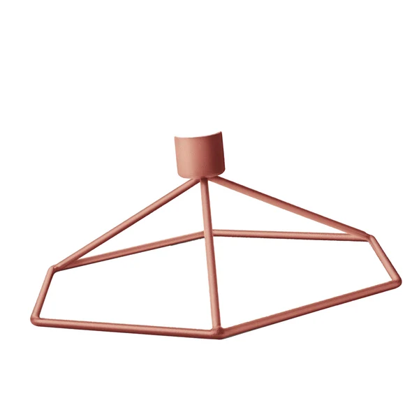 Natural Maxbell 3D Geometric Candle Holder Metal Wire Frame Taper Candle Candlestick Rose Golden Clean