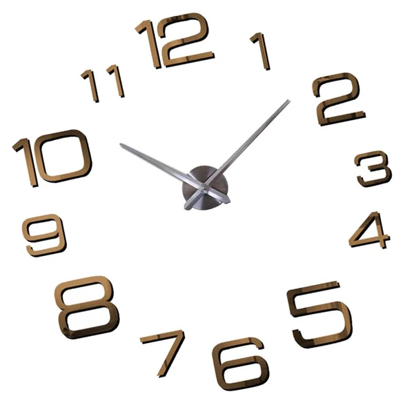 Fast DIY Large Wall Clock Acrylic 3D Stickers Clock Home Decor Removable Coffee Relaxed