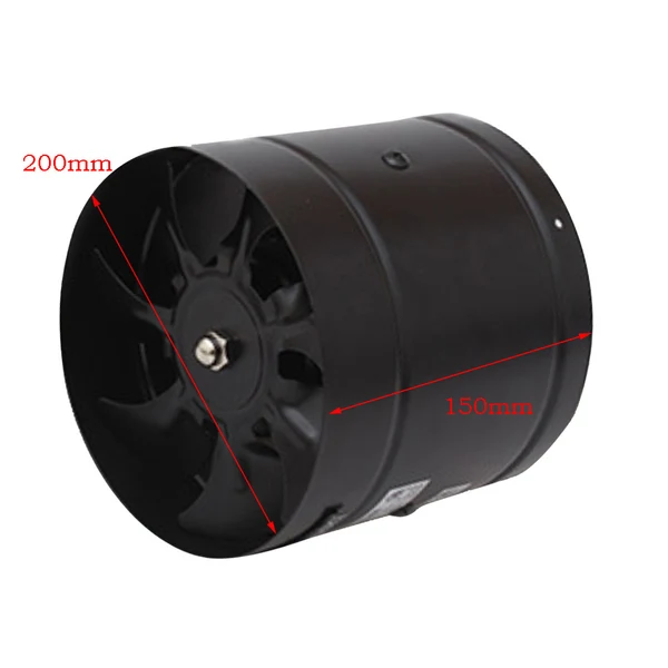 Professional Maxbell Metal Inline Duct Fan Booster Exhaust Blower Air Cooling Vent 8inch_Black Authentic