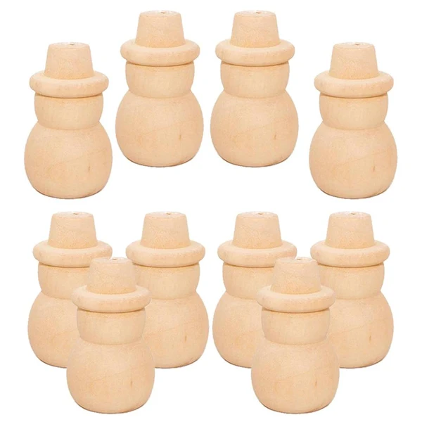 Selected Maxbell Maxbell 10x Unfinished Wooden Peg Doll Bodies Shape DIY Paint Arts Crafts 01 Snowman Powerful