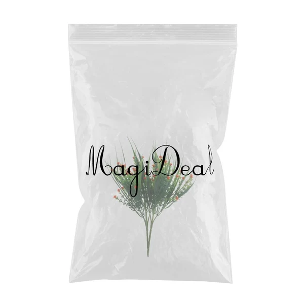 Maxbell Babysbreath Flowers Branch with Green Leaves Wedding Arrangement Decor Orange Flexible