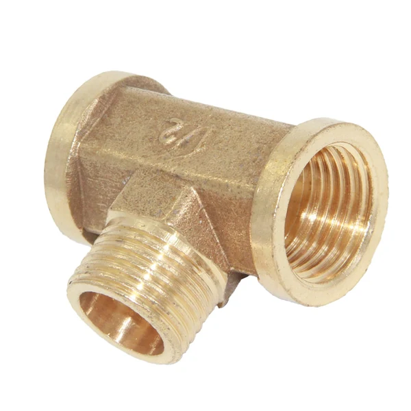 Recyclable Maxbell 1 2'' Brass Pipe 3 Way Thread Fitting Coupler Connector DN15 4 F-M-F Excellent