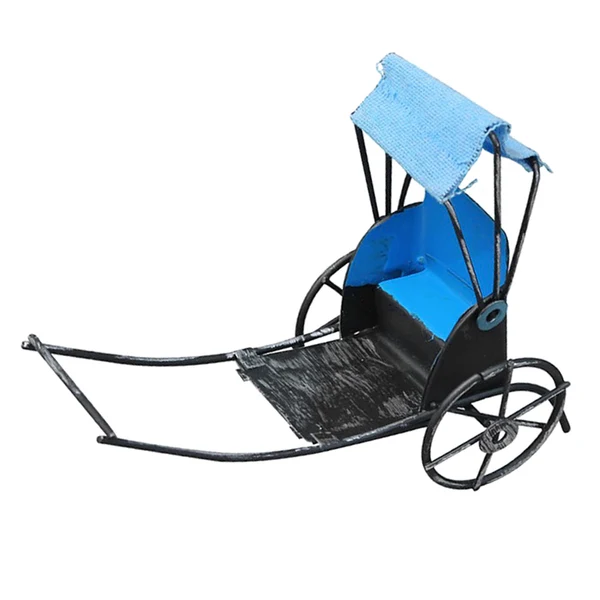 Safe Maxbell Vintage Iron Manpower Tricycle Ornament Handicraft Kids Toy Gift Blue Recyclable