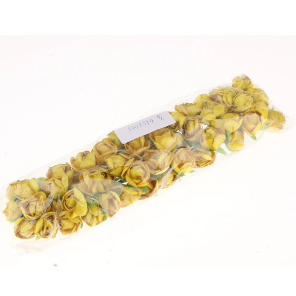 Long-Lasting Maxbell 60x Wire Silk Camellia Flowers for Wedding Hair Clip Wreath DIY Yellow Trendy