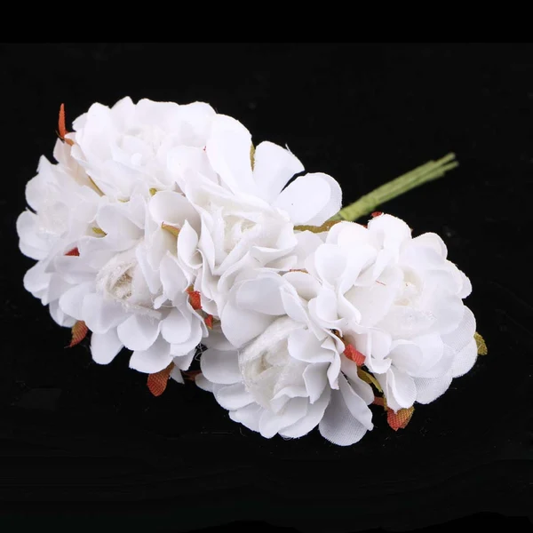 Efficient Maxbell 60x Wire Silk Plum Blossom Flowers Wedding Hair Clip Wreath DIY White Solid
