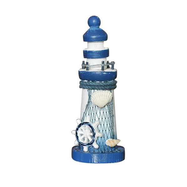 Natural Maxbell Wooden Mediterranean Nautical Tropical Lighthouse Sailing Decor Ornament A Traditional