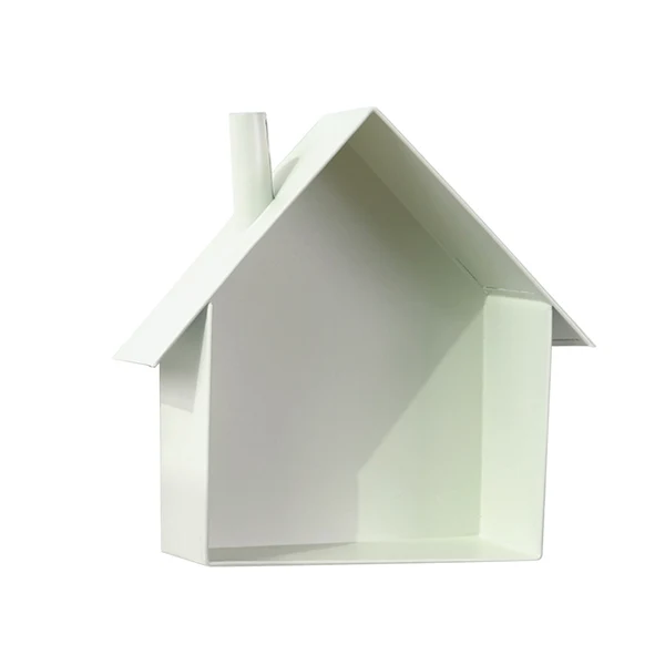 Premium Maxbell Vintage Iron House Shaped Wall Floating Shelves Display Rack Mail Box White Comfortable