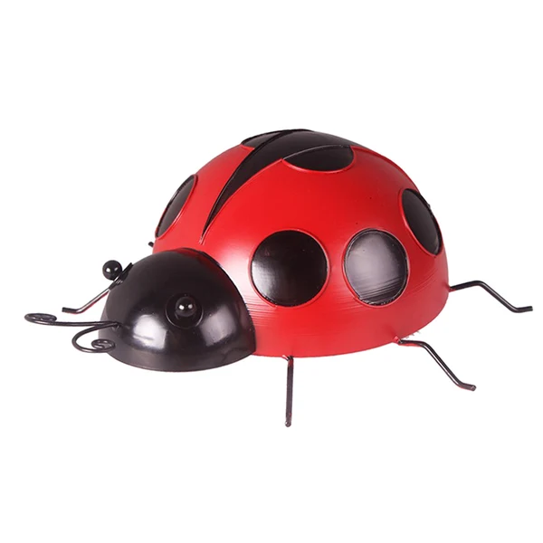 High-Performance Maxbell Iron Ladybug Wall Hanging Figurines Miniatures Statue Garden Lawn 16cm Red Verified