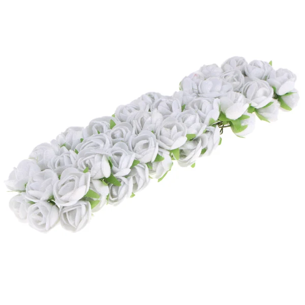 Innovative Maxbell 60x Wire Silk Camellia Flowers for Wedding Hair Clip Wreath DIY White Quality